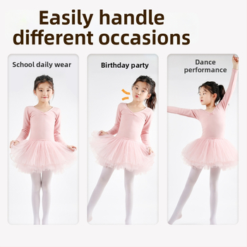 Laste tantsutrikud tüdrukutele, fliisvooder, nailon-elastaani segu, vanus 3–8 aastat