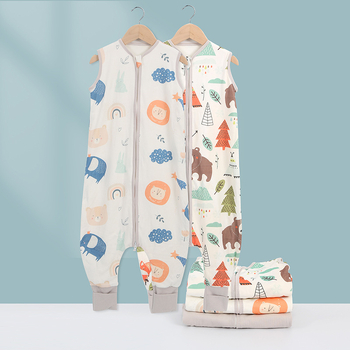 Miegmaišis kūdikiams ir mažiems vaikams – dviejų sluoksnių medvilnės megztas, su kojų atverimis – visoms metų laikams, metalinis užtrauktukas