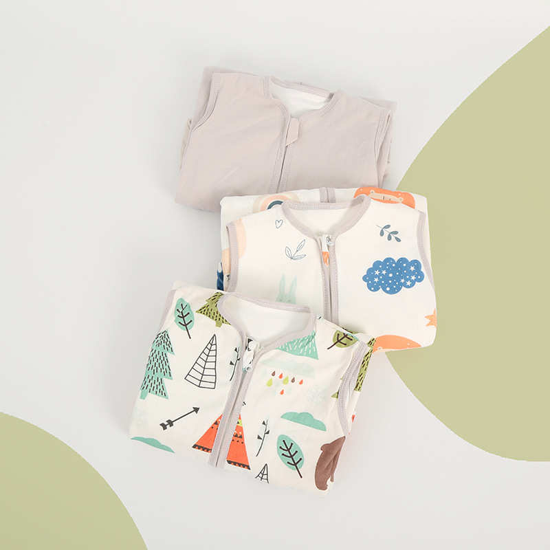 Miegmaišis kūdikiams ir mažiems vaikams – dviejų sluoksnių medvilnės megztas, su kojų atverimis – visoms metų laikams, metalinis užtrauktukas