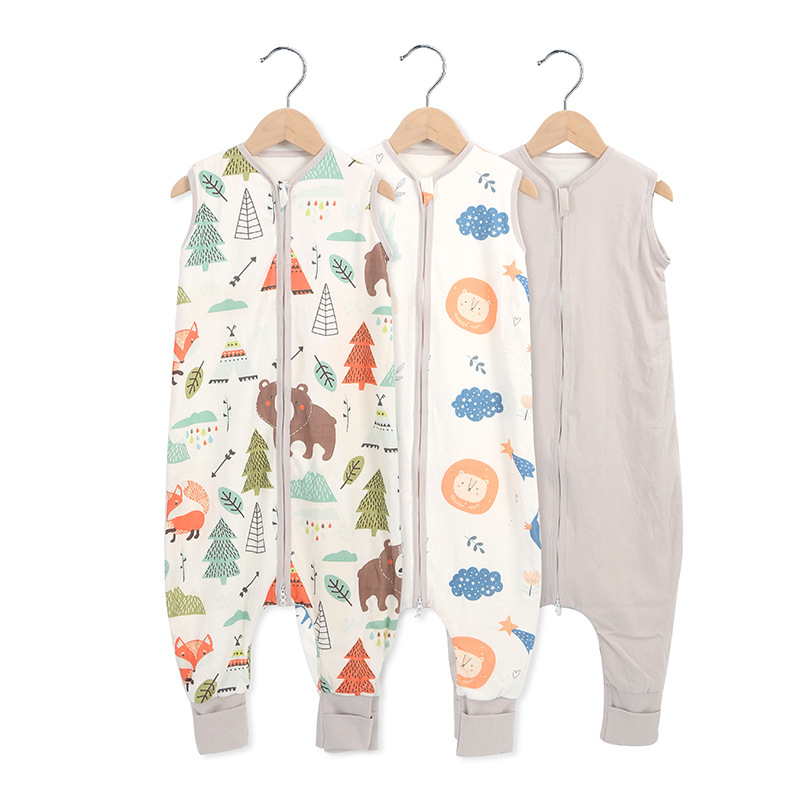 Miegmaišis kūdikiams ir mažiems vaikams – dviejų sluoksnių medvilnės megztas, su kojų atverimis – visoms metų laikams, metalinis užtrauktukas