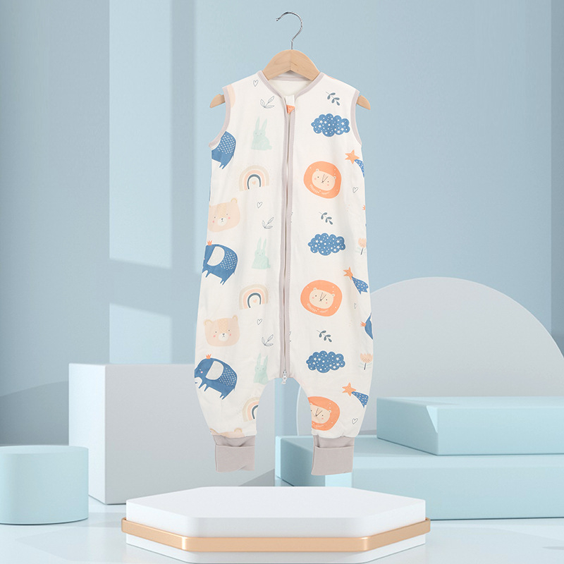 Miegmaišis kūdikiams ir mažiems vaikams – dviejų sluoksnių medvilnės megztas, su kojų atverimis – visoms metų laikams, metalinis užtrauktukas