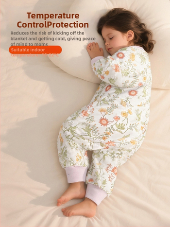 Kūdikio miego maišelis su pastovia temperatūra, medvilnės užpildas, medvilnės vidinė apdaila 95%+, gyvūnų raštas, tinkamas pavasariui–vasarai–rudeniui, amžius 1–3 metai