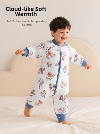 Kūdikio miego maišelis su pastovia temperatūra, medvilnės užpildas, medvilnės vidinė apdaila 95%+, gyvūnų raštas, tinkamas pavasariui–vasarai–rudeniui, amžius 1–3 metai