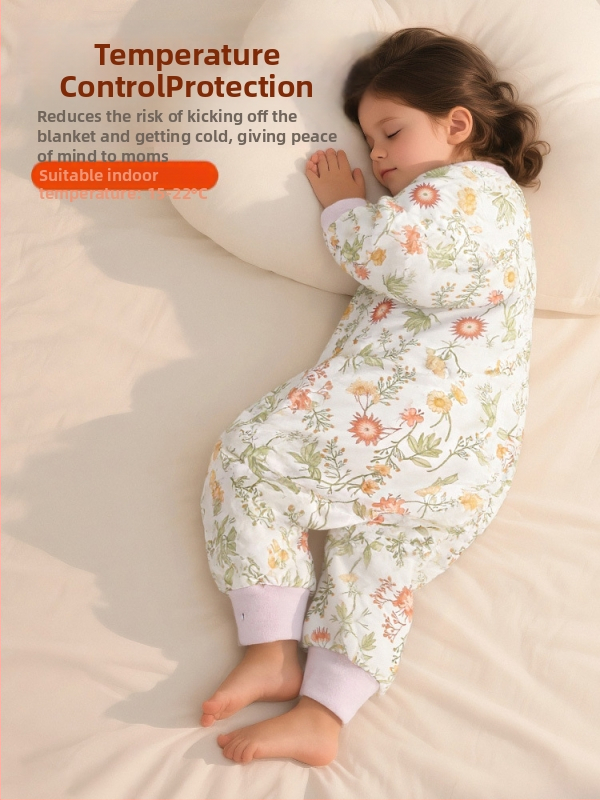 Kūdikio miego maišelis su pastovia temperatūra, medvilnės užpildas, medvilnės vidinė apdaila 95%+, gyvūnų raštas, tinkamas pavasariui–vasarai–rudeniui, amžius 1–3 metai