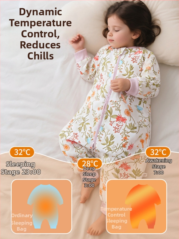 Kūdikio miego maišelis su pastovia temperatūra, medvilnės užpildas, medvilnės vidinė apdaila 95%+, gyvūnų raštas, tinkamas pavasariui–vasarai–rudeniui, amžius 1–3 metai