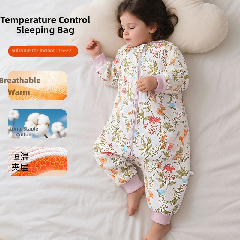 Kūdikio miego maišelis su pastovia temperatūra, medvilnės užpildas, medvilnės vidinė apdaila 95%+, gyvūnų raštas, tinkamas pavasariui–vasarai–rudeniui, amžius 1–3 metai