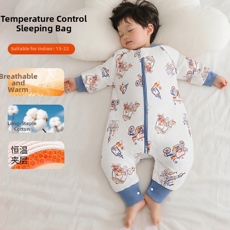 Kūdikio miego maišelis su pastovia temperatūra, medvilnės užpildas, medvilnės vidinė apdaila 95%+, gyvūnų raštas, tinkamas pavasariui–vasarai–rudeniui, amžius 1–3 metai