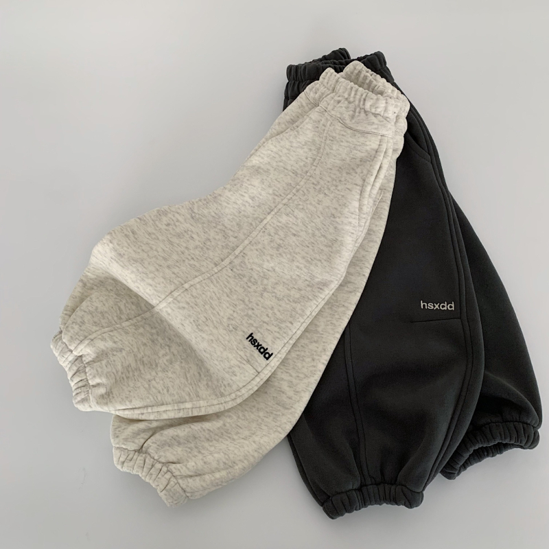 Djeca fleece sportske hlače u korejskom stilu, 51,1% pamuka u smjesi s poliesterskim vlaknom, elastični struk, dugi hlače, zima