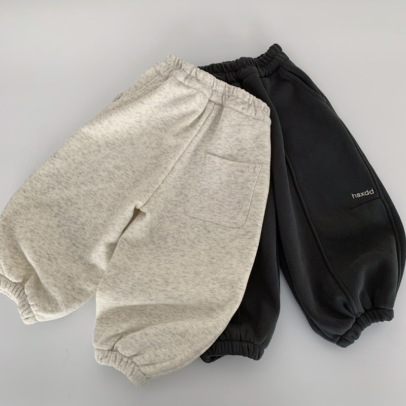 Djeca fleece sportske hlače u korejskom stilu, 51,1% pamuka u smjesi s poliesterskim vlaknom, elastični struk, dugi hlače, zima