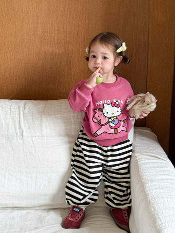 Guava детски суитчър с качулка и мультяшен принт, корейски стил, за възраст 1–3 г., есен-зима, 87% памук 13% полиестер