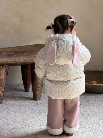 Lányoknak szóló téli pehelydzseki, koreai stílus, rajzfilm mintával, 86–90% pehelytartalom