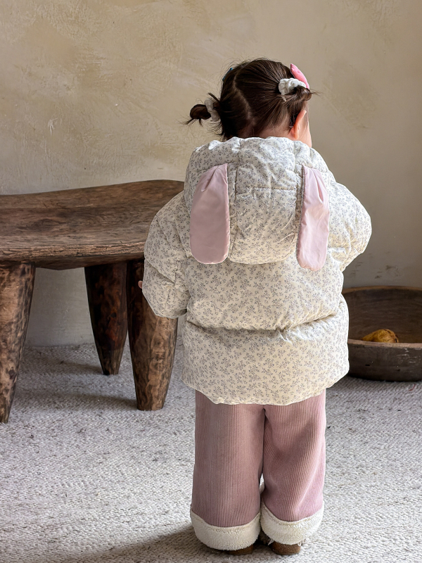 Lányoknak szóló téli pehelydzseki, koreai stílus, rajzfilm mintával, 86–90% pehelytartalom