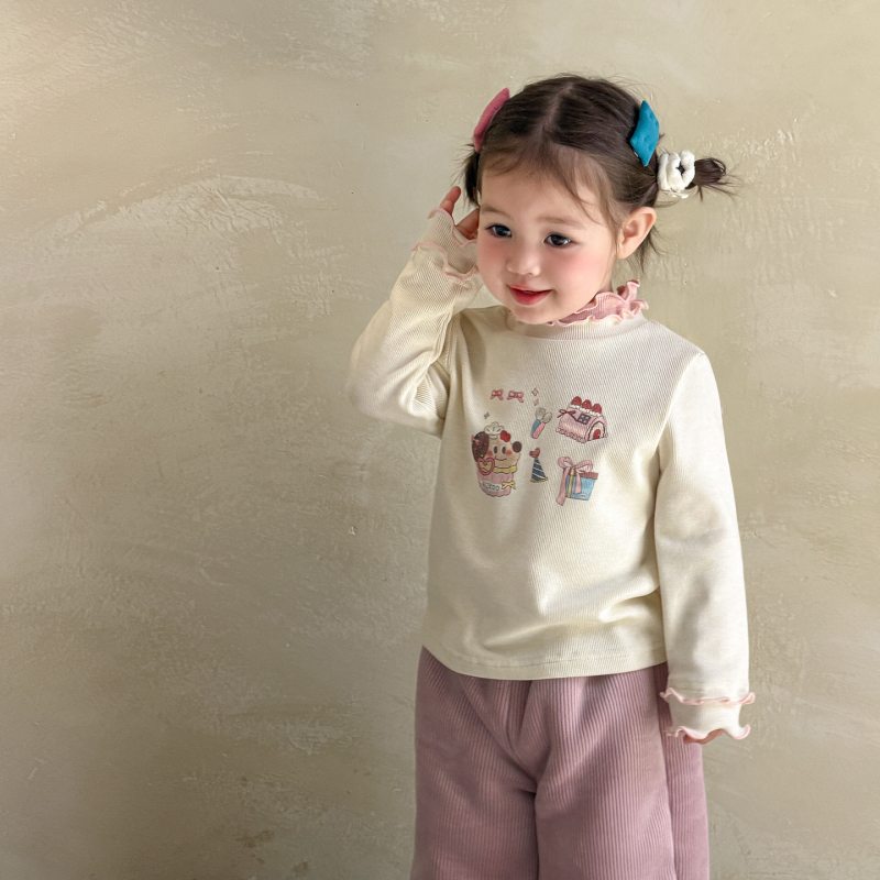 Lányoknak szóló téli pehelydzseki, koreai stílus, rajzfilm mintával, 86–90% pehelytartalom