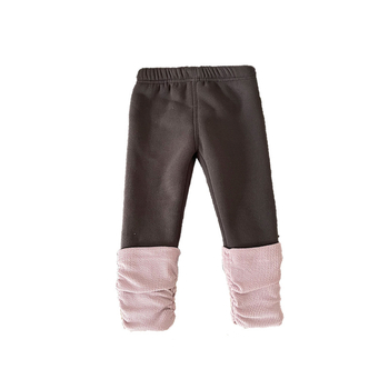 Colanți pentru copii cu căptușeală fleece, lungime integrală, talie medie cu elastic, pentru fetițe 1–3 ani, material din amestec poliester.