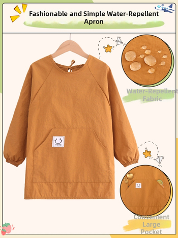 Vaikų vandeniui atsparus smockas su ilgomis rankovėmis, dėmėms atsparus, abipusis, unisex