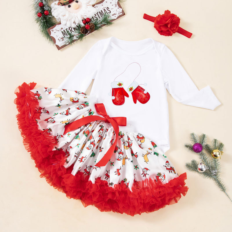 Trokomponentni dječji set odjeće, princezanski stil, dugi rukavi, tutu suknja, 95% pamuk