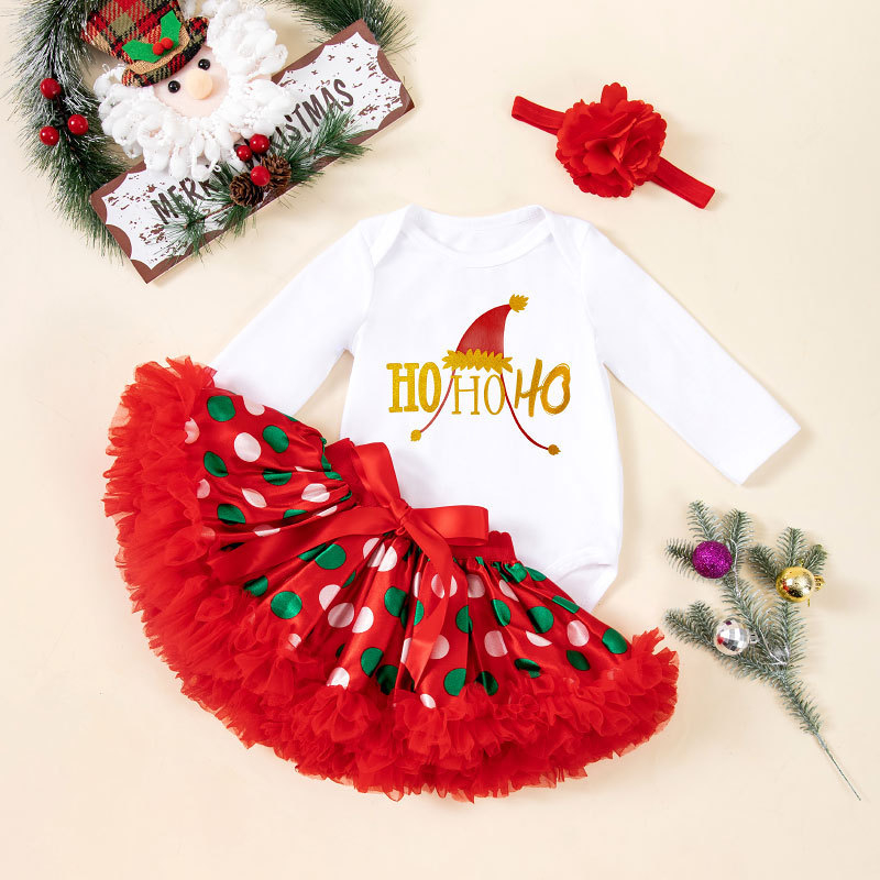 Trokomponentni dječji set odjeće, princezanski stil, dugi rukavi, tutu suknja, 95% pamuk