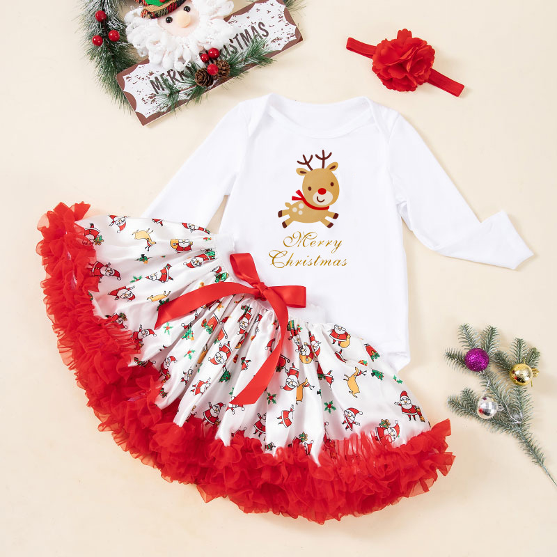 Trokomponentni dječji set odjeće, princezanski stil, dugi rukavi, tutu suknja, 95% pamuk