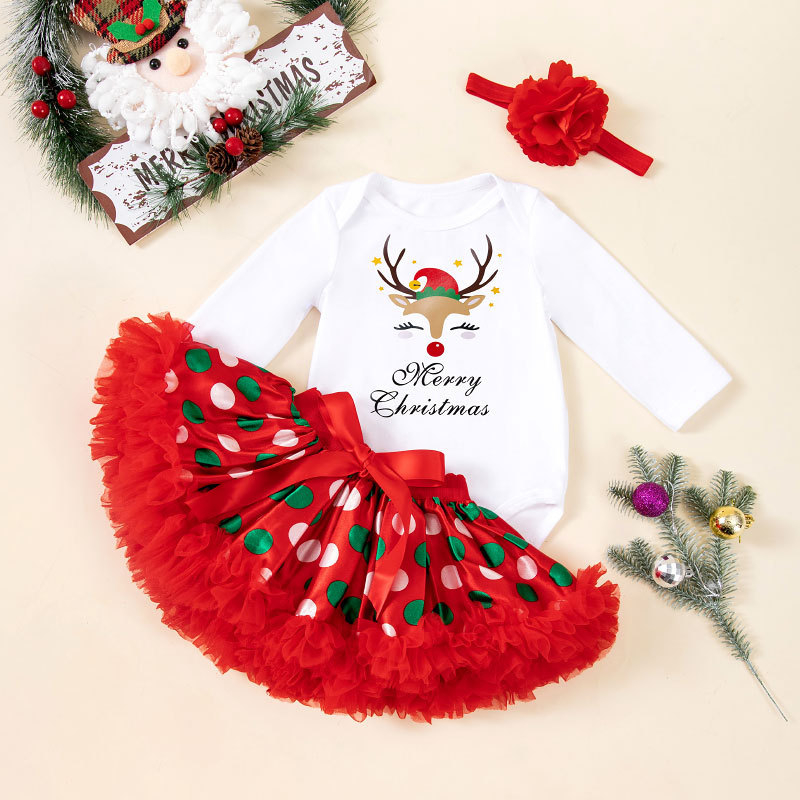 Trokomponentni dječji set odjeće, princezanski stil, dugi rukavi, tutu suknja, 95% pamuk