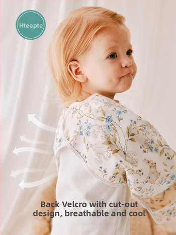 Vaikų valgymo apsiaustas su ilgomis rankovėmis – animacinis raštas, atsparus vandeniui, dėmių atsparumas, tinkamas naujagimiams 0–1 m