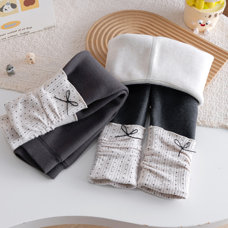 Dječje zimske legice, 90% pamuk, elastični pojas, duljina 9/10, fleece podstava