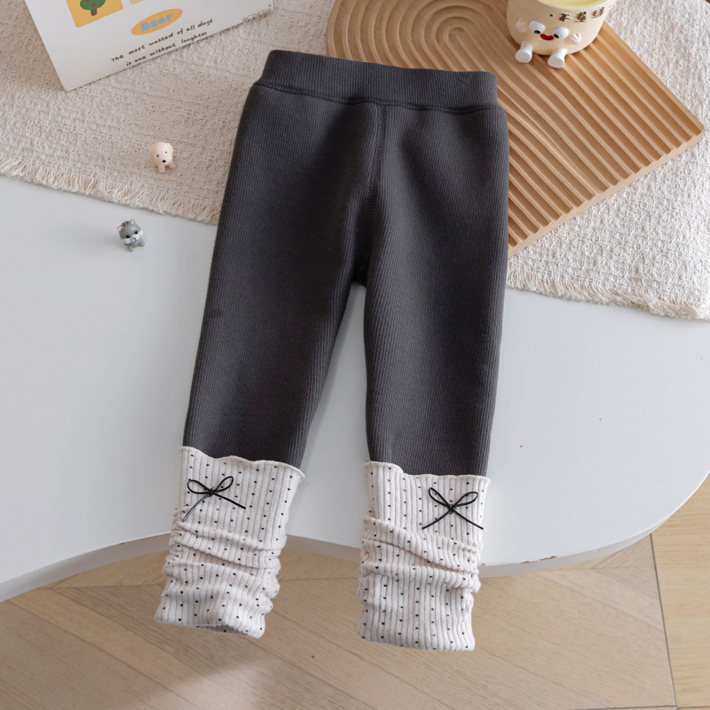 Dječje zimske legice, 90% pamuk, elastični pojas, duljina 9/10, fleece podstava