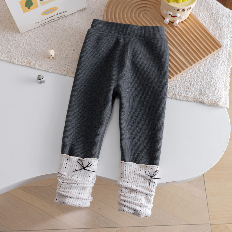 Dječje zimske legice, 90% pamuk, elastični pojas, duljina 9/10, fleece podstava