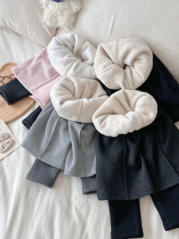 Dječje široke hlače od pamuka, visoki pojas, elastičan pojas, zima, korejski stil