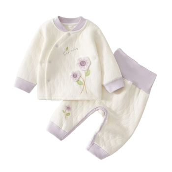 Kaks tükki beebide puuvillast komplekt: pikkade varrukatega top ja pikkade pükside komplekt, karikatuurimuster, vastsündinutele 0–12 kuud, paks materjal sügistalve kevadeks