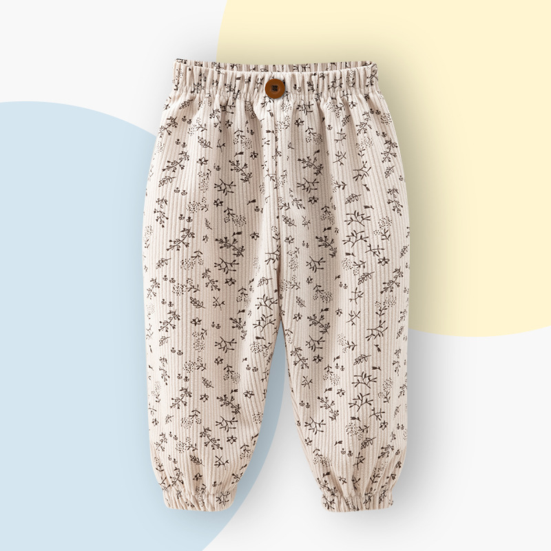 Baba külső nadrágok – Uniszex, 3-8 évesek, Poliészter szövet, 91-95% anyagösszetétel, Mintázat: Törött virágok