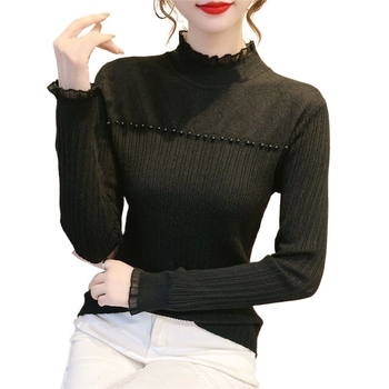 Félmagas gallérral kötött felső, csipke patchwork, Ice Silk anyag, ujjatlan