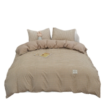 Keturių dalių patalynės komplektas iš išplauto medvilnės, INS šiuolaikinio stiliaus, dryžių/geometrinis/kvadratinis raštas, twill audinys, reaktyvus dažymas, svoris 2000-2500 g