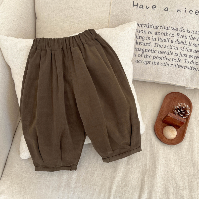 Koreai-stílusú fiúk számára: két részes kötött kardigán és nadrág szett, 1–3 éveseknek, hosszú ujjú, könnyű anyag, tavasz-őszi