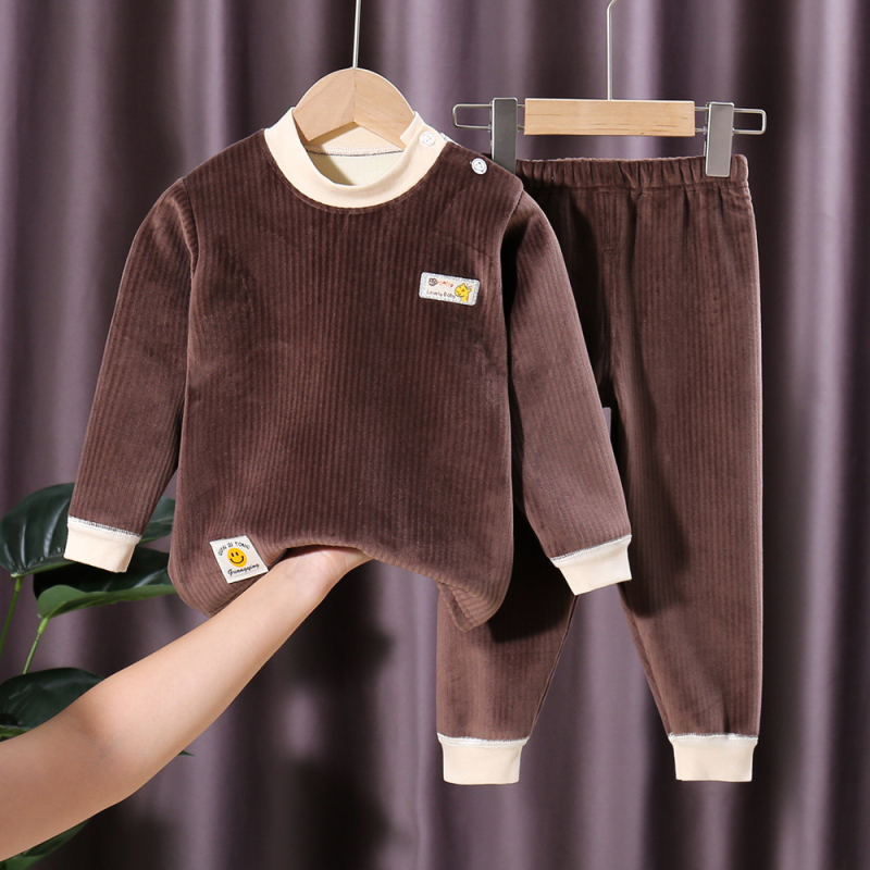 Dječji dvodijelni set pidžama s dugim rukavima, debeli Milk Silk materijal, za djecu 3-8 godina