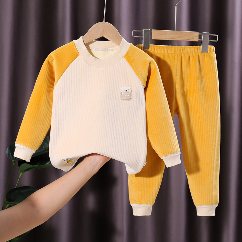 Dječji dvodijelni set pidžama s dugim rukavima, debeli Milk Silk materijal, za djecu 3-8 godina