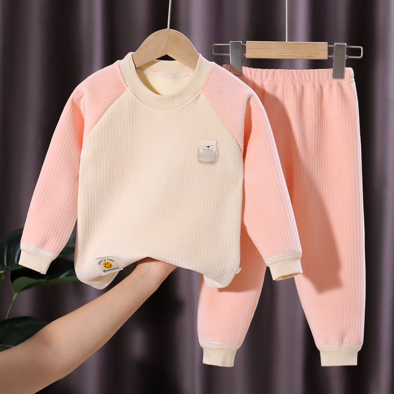 Dječji dvodijelni set pidžama s dugim rukavima, debeli Milk Silk materijal, za djecu 3-8 godina