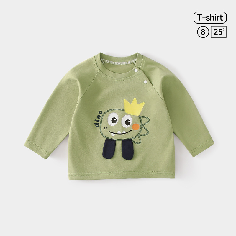 JOYNCLEON Dječje majice s dugim rukavima, 100% pamuk, unisex, okrugli izrez, cartoon uzorak, odvod vlage, za uzrast 3–8 godina