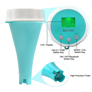 Bluetoothos vízminőség-elemző, hat egyben medencéhez: pH / ORP / EC / TDS / Hőmérséklet