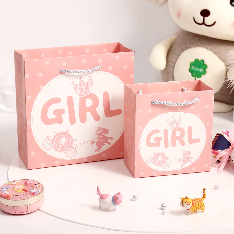 Feinian karikatūros gimtadienio dovanų krepšys, baltas kartonas, dovanų įpakavimas, skirta kūdikiui jo pirmam gimtadieniui