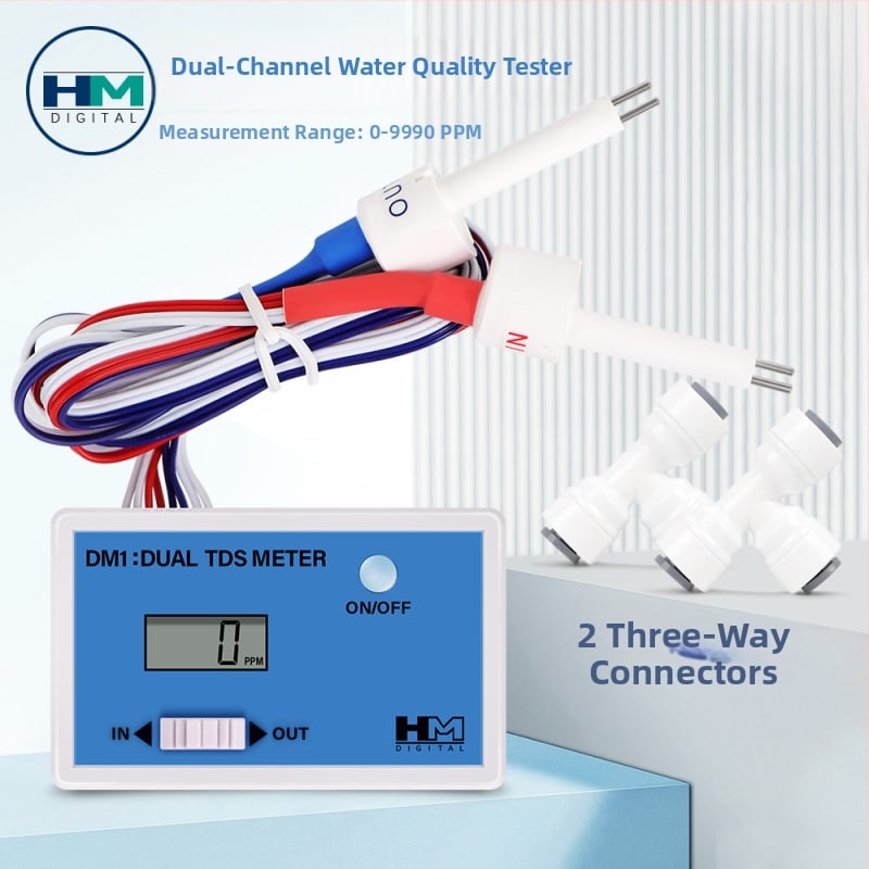 DM003 Kétcsatornás online vízminőség-analizátor vezetőképesség és TDS mérésére, ivóvízhez és uszodához