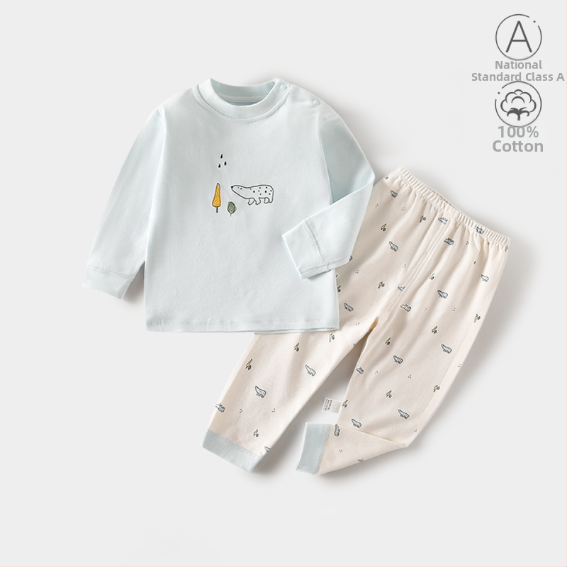 Kūdikių medvilnės apatinių komplektas (viršus ir kelnaitės), 100% medvilnė, antibakterinis, unisex, naujagimiams