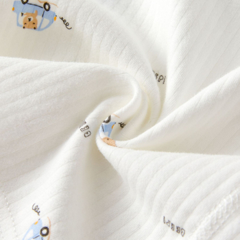 Naujagimių dviejų dalių miego komplektas – švelnus Shuilong medvilnė (95%), plonas šiltas viršus ir kelnės, gyvūnų/animacinių vaizdų atspaudai, žiemai-pavasariui-rudeniui