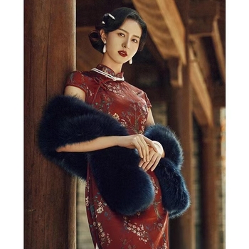 Дамски зимен плащ-шал от полиестер, warp-knit, екстра-дълъг, прост стил, есенно-зимно облекло