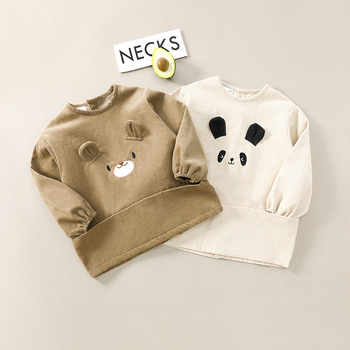 Korduró gyerekeknek szóló smock kötény, Cartoon mintával, korduró/polieszer keverék, 8+ éveseknek, 2023 tél