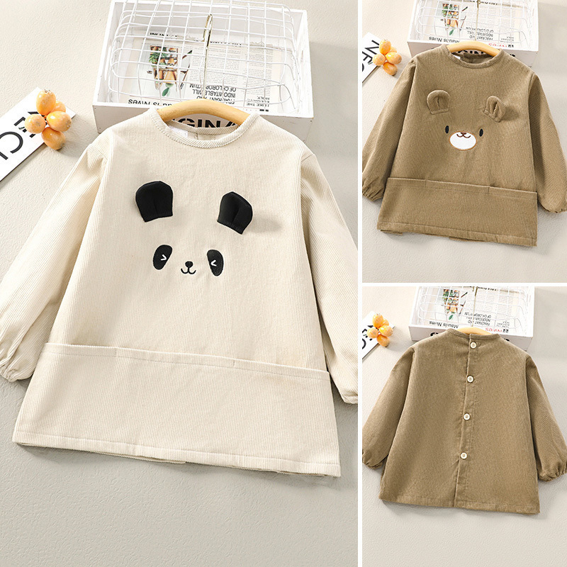 Korduró gyerekeknek szóló smock kötény, Cartoon mintával, korduró/polieszer keverék, 8+ éveseknek, 2023 tél