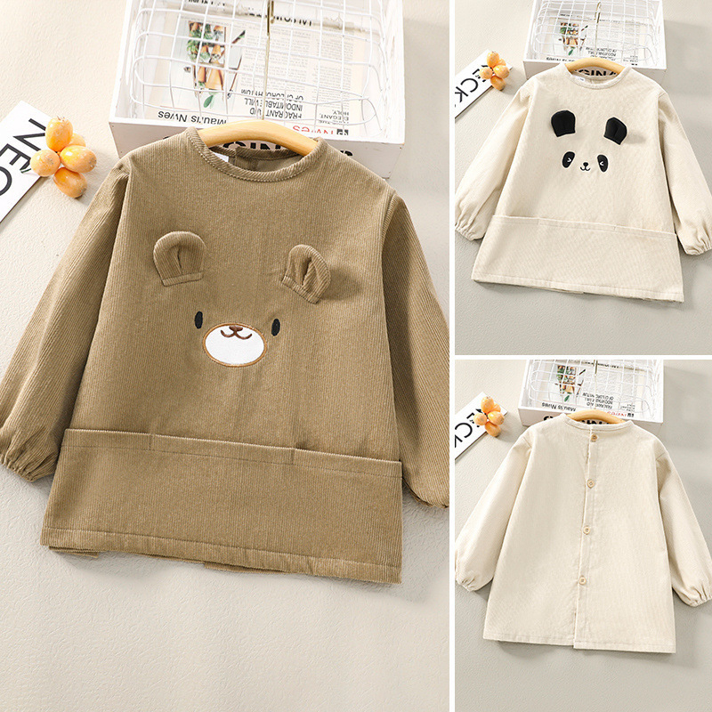 Korduró gyerekeknek szóló smock kötény, Cartoon mintával, korduró/polieszer keverék, 8+ éveseknek, 2023 tél