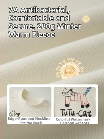 Laste T-särk pikkade varrukatega Korea stiilis ümmarguse kaelusega karikatuurtrükk, polüester 94,8%