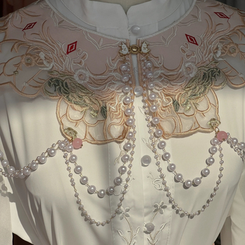 Saten kaput-vest za antički kostim, lagani luksuzni stil, jacquard ukras ručni pleteni detalj