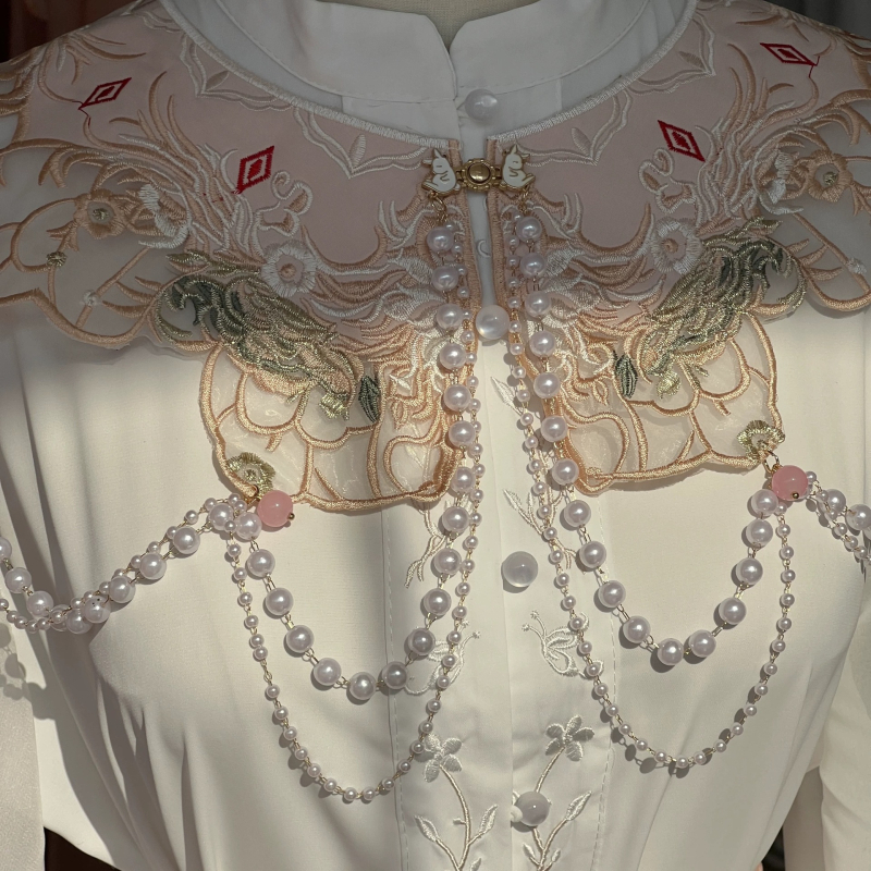Saten kaput-vest za antički kostim, lagani luksuzni stil, jacquard ukras ručni pleteni detalj
