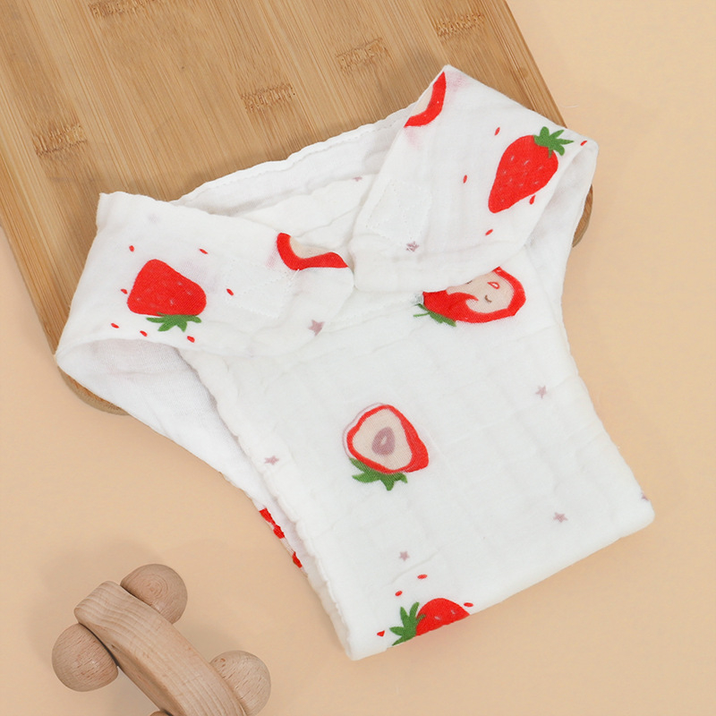 Mu Mu Bear medvilnės marlės sauskelnių kelnaitės su karikatūrų spauda, skalbiamos, tinkamos 9–18 kg